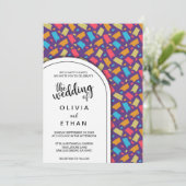 Elegante, farbenfrohe Dekorative Einladung (Stehend Vorderseite)