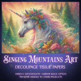 Elegante Farbenfrohe Einhorn Seidenpapier