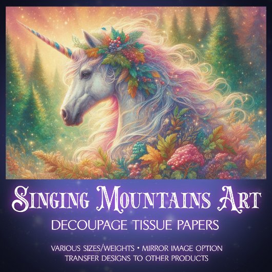 Elegante Farbenfrohe Einhorn Seidenpapier