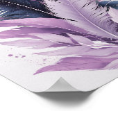 Elegante Farbenfrohe Federn Botanische Kunst, Dich Poster (Ecke)