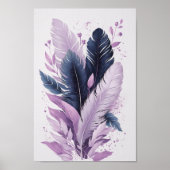 Elegante Farbenfrohe Federn Botanische Kunst, Dich Poster (Vorne)