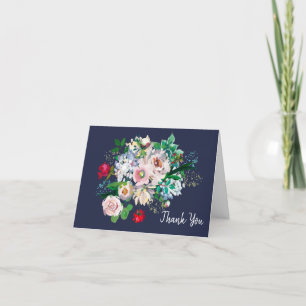 Elegante farbenfrohe Flora Vielen Dank Dankeskarte