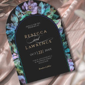 Elegante farbenfrohe Florals Black arch Wedding Einladung
