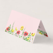 Elegante farbenfrohe Frühlingsblumen - Grenze 2 Visitenkarten (Rückseite)