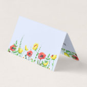 Elegante farbenfrohe Frühlingsblumen - Grenze 3 Visitenkarten (Rückseite)