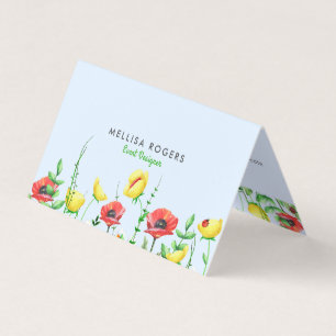 Elegante farbenfrohe Frühlingsblumen - Grenze 3 Visitenkarten