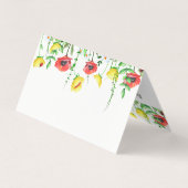 Elegante farbenfrohe Frühlingsblumen - Grenze Visitenkarten (Rückseite)