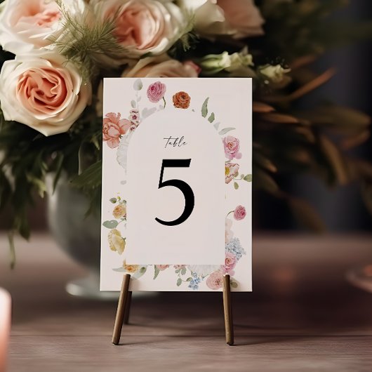 Elegante farbenfrohe Frühlingsblumen Tischnummer C