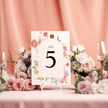 Elegante farbenfrohe Frühlingsblumen Tischnummer C