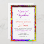 Elegante farbenfrohe Glass-Hochzeit Einladung (Vorne/Hinten)