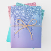 Elegante farbenfrohe Glitzer-Tropfen  Geschenkpapier Set (Beispiel)