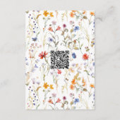 Elegante farbenfrohe Hochzeit der Wildblume Begleitkarte (Rückseite)