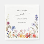 Elegante farbenfrohe Hochzeit der Wildblume Serviette (Vorderseite)
