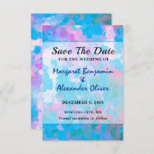 Elegante farbenfrohe Hochzeit mit blauem Rosa Save The Date (Vorne/Hinten)