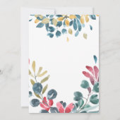 Elegante farbenfrohe Hochzeit mit Blumen Einladung (Rückseite)