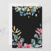 Elegante, farbenfrohe Hochzeit mit Blumen Einladung (Rückseite)