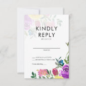 Elegante, farbenfrohe Hochzeit mit floralem Wasser RSVP Karte (Vorderseite)