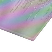 Elegante, farbenfrohe, holografische Glitzer-Tropf Schneidebrett (Ecke)