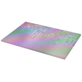 Elegante, farbenfrohe, holografische Glitzer-Tropf Schneidebrett (Ecke)