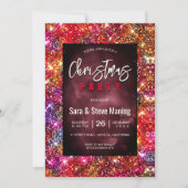 Elegante farbenfrohe Imitate Glitzer Weihnachten Einladung (Vorderseite)
