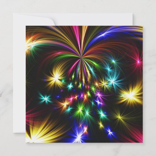 Elegante, farbenfrohe Löwen, Feuerwerke, Geburtsta Karte (Rückseite)