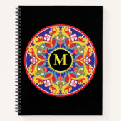 Elegante farbenfrohe Mandala Monogram Back to Scho Notizblock (Vorderseite)