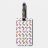 elegante farbenfrohe, moderne Monogram Gepäckanhänger (Rückseite vertikal)