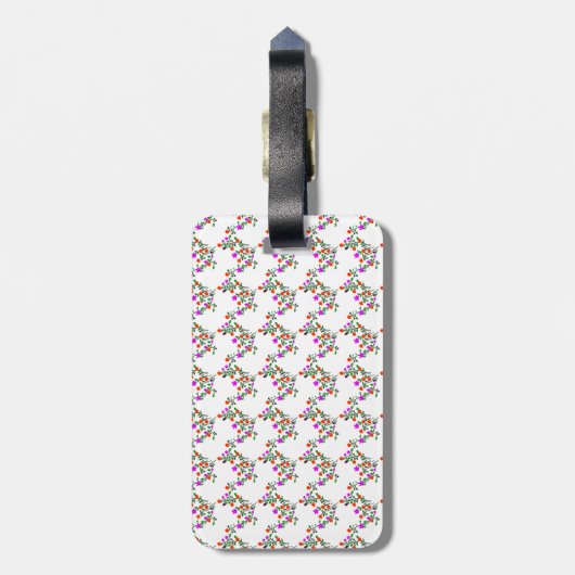 elegante farbenfrohe, moderne Monogram Gepäckanhänger (Rückseite vertikal)