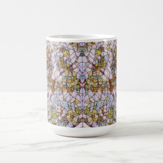 Elegante Farbenfrohe Mosaike Illustrierte Vogelkun Kaffeetasse (Mittel)