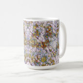 Elegante Farbenfrohe Mosaike Illustrierte Vogelkun Kaffeetasse (VorderseiteRechts)