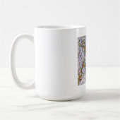 Elegante Farbenfrohe Mosaike Illustrierte Vogelkun Kaffeetasse (Links)