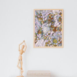 Elegante Farbenfrohe Mosaike Illustrierte Vogelkun Poster