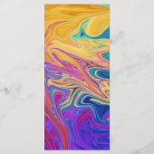 Elegante farbenfrohe, nahtlose Abstrakte Hochzeit Menükarte (Rückseite)