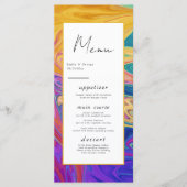 Elegante farbenfrohe, nahtlose Abstrakte Hochzeit Menükarte (Vorderseite)