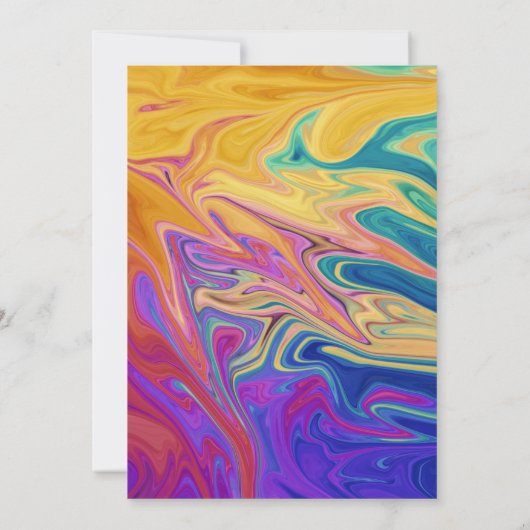 Elegante farbenfrohe, nahtlose Abstrakte Hochzeit Save The Date (Rückseite)