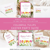 Elegante farbenfrohe Ostern Flora Tulip Serviette