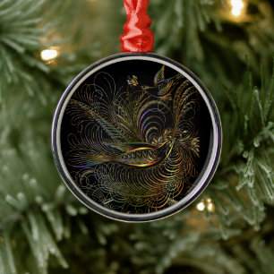 Elegante farbenfrohe Partridges Ornament Aus Metall