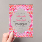 Elegante, farbenfrohe Rose Blumenhochzeit Acryleinladungen (Insitu (Handheld))