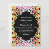 Elegante farbenfrohe Rose Botanische Hochzeit Einladung (Vorderseite)