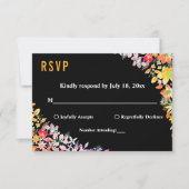 Elegante farbenfrohe Rose Botanische Hochzeit RSVP Karte (Vorderseite)
