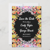 Elegante farbenfrohe Rose Botanische Hochzeit Save The Date (Vorderseite)