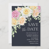 Elegante farbenfrohe Rose Hochzeit Save the Dates Einladung (Vorderseite)