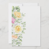 Elegante farbenfrohe Rose Hochzeit Save the Dates Einladung (Rückseite)