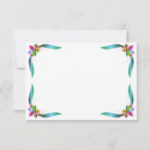 Elegante farbenfrohe Rose Shiny Moderne Blumenhoch RSVP Karte (Rückseite)