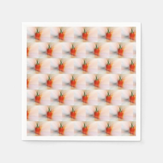 Elegante farbenfrohe rote Paprikaschoten Abstrakte Serviette (Vorderseite)