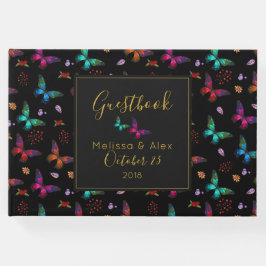 Elegante farbenfrohe Schmetterlinge auf der Schwar Gästebuch