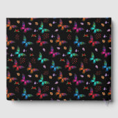 Elegante farbenfrohe Schmetterlinge auf der Schwar Gästebuch (Rückseite)