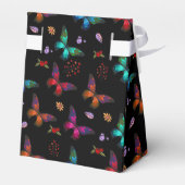 Elegante farbenfrohe Schmetterlinge auf der Schwar Geschenkschachtel (Rückseite)