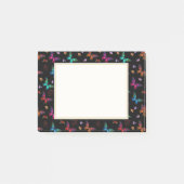 Elegante farbenfrohe Schmetterlinge auf schwarz Post-it Klebezettel (Vorderseite)