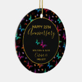 Elegante farbenfrohe Schmetterlinge zum Schwarzen Keramikornament (Rechts)